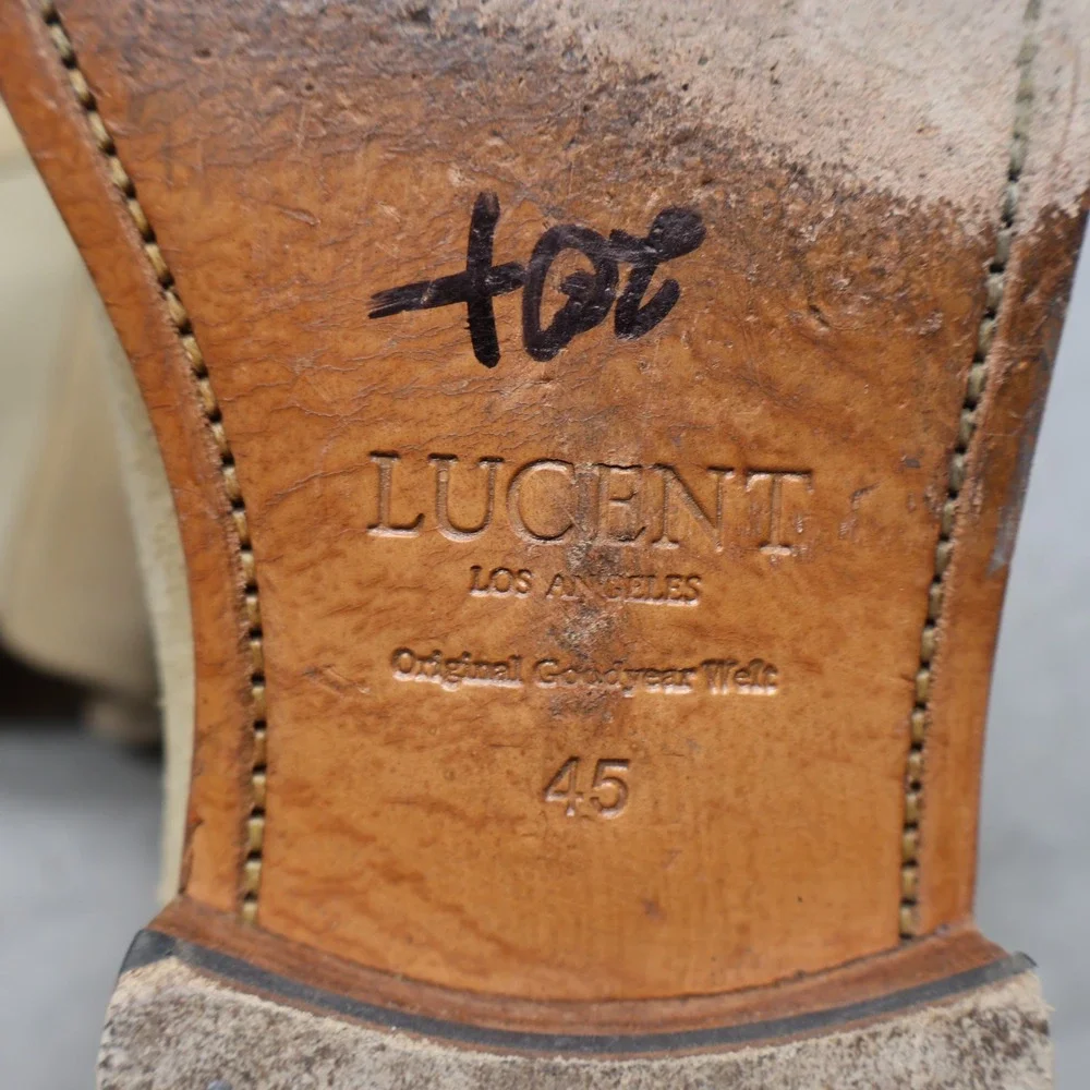 Lucent Men 11.5 Chelsea Boots White Suede Goodyear Welt Leather Sole Casual 45EU - Picture 8 of 15